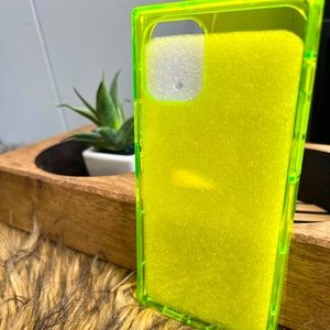 iPhone 12 pro case Neon Green Square ends Can Fold & Band. 🟢🟩
